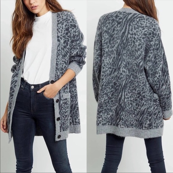 Rails Oslo Mixed Animal Wool Cardigan Sweater - Picture 1 of 10